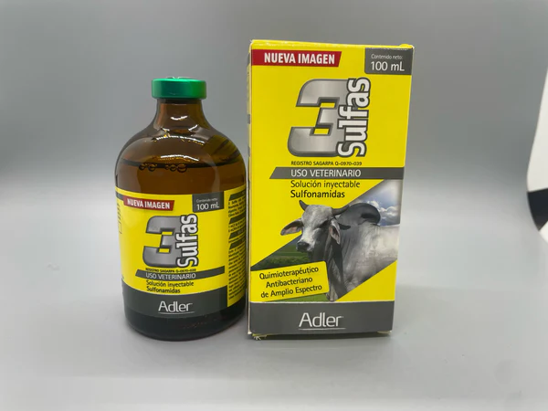 Adler Injectable Antibiotic 3 Sulfas 100 ML